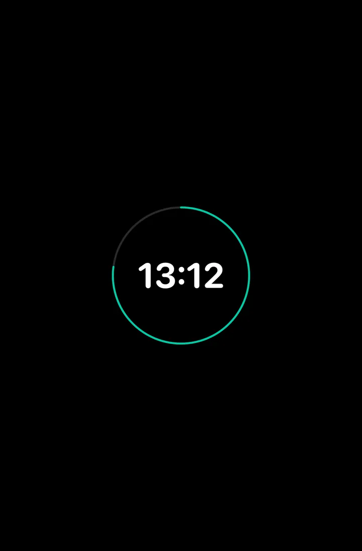 Der Uhr-Bildschirmschoner: die Uhrzeit in einem Ring